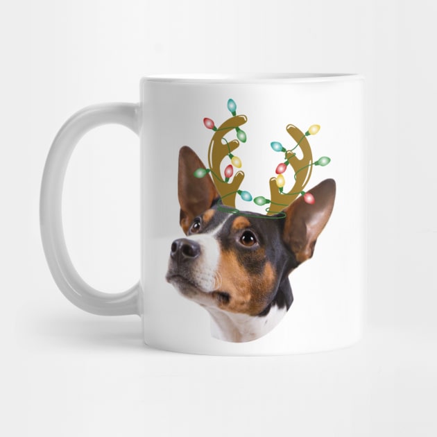 Rat Terrier Reindeer Christmas Dog by Skylane